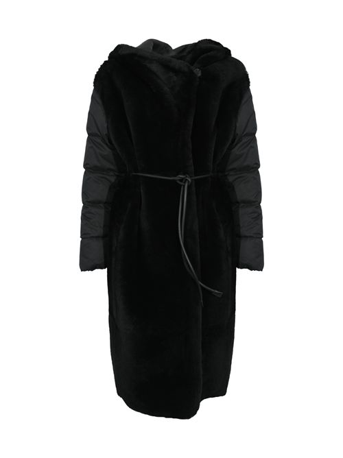 Piumino lungo in pelliccia e nylon Herno | PL000150D 181449300